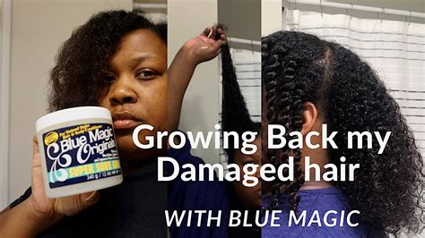 Blue magic hair gresd on natural haie